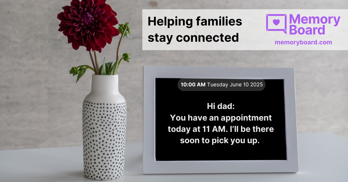 Digital Message Board and Clock for Dementia and Memory | Memoryboard